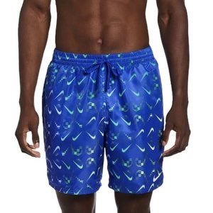 Nike Digi Swoosh Ombre Lap 7" Swim Trunks NESSD516-418 Racer Blue Men's XL NWT
